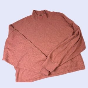 Abercrombie & Fitch Pink Ribbed Cozy Turtleneck Sweater